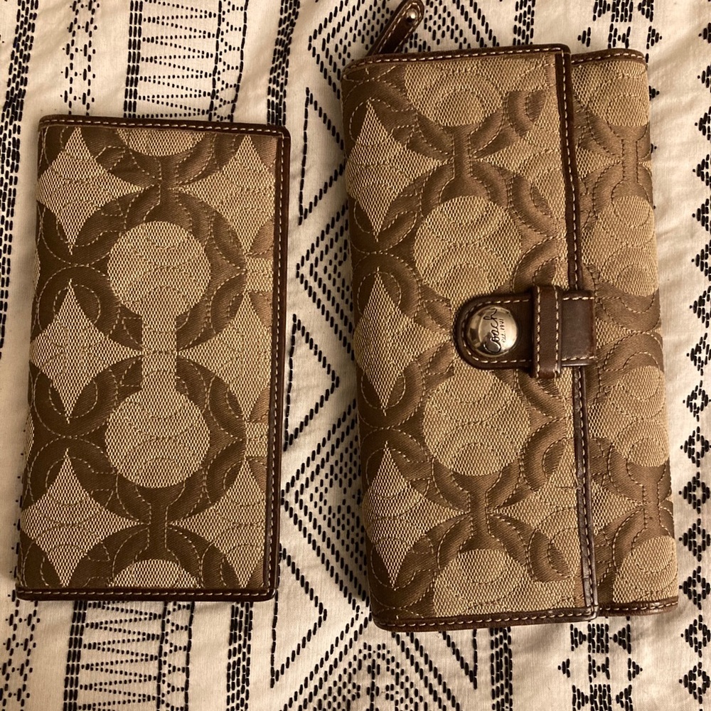 Coach checkbook and wallet